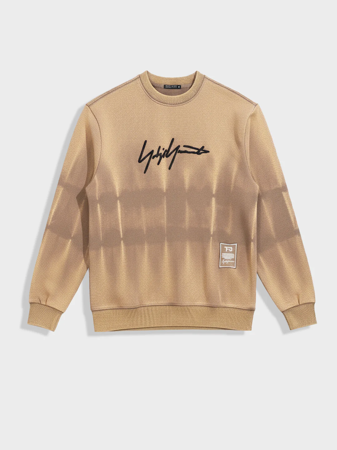 Men's Beige Relaxed Fit Embroided Casual Sweatshirt - Image 3