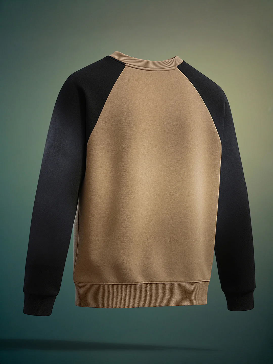 Men's Beige Relaxed Fit Embroided Casual Sweatshirt - Image 2