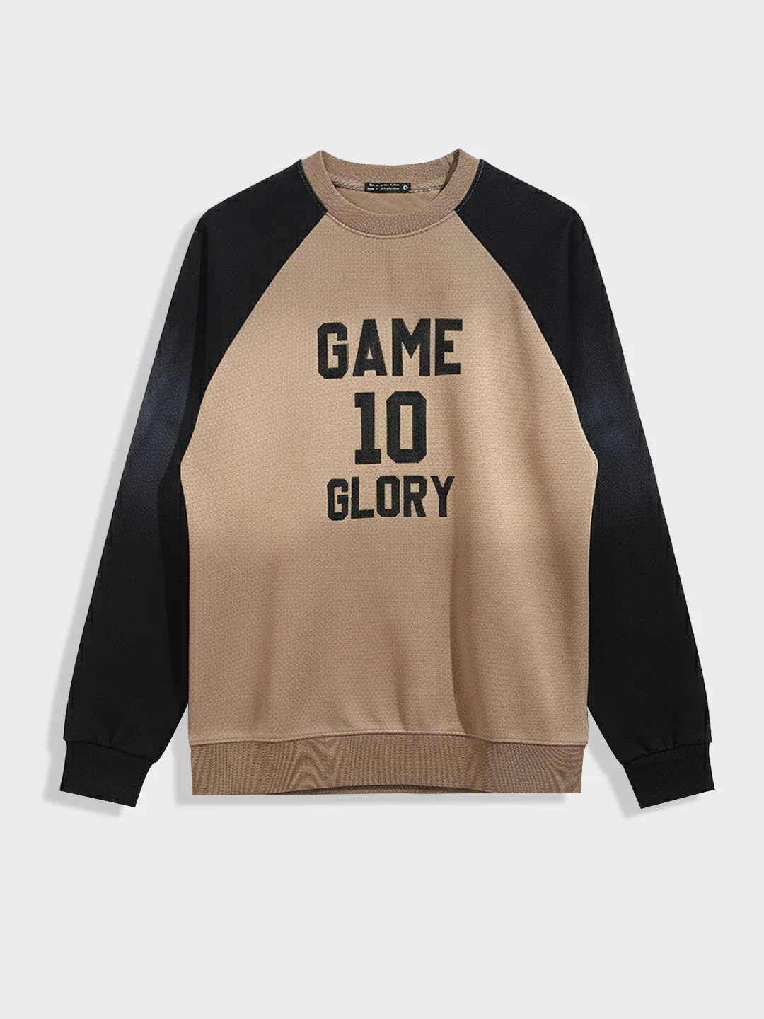 Men's Beige Relaxed Fit Embroided Casual Sweatshirt - Image 3