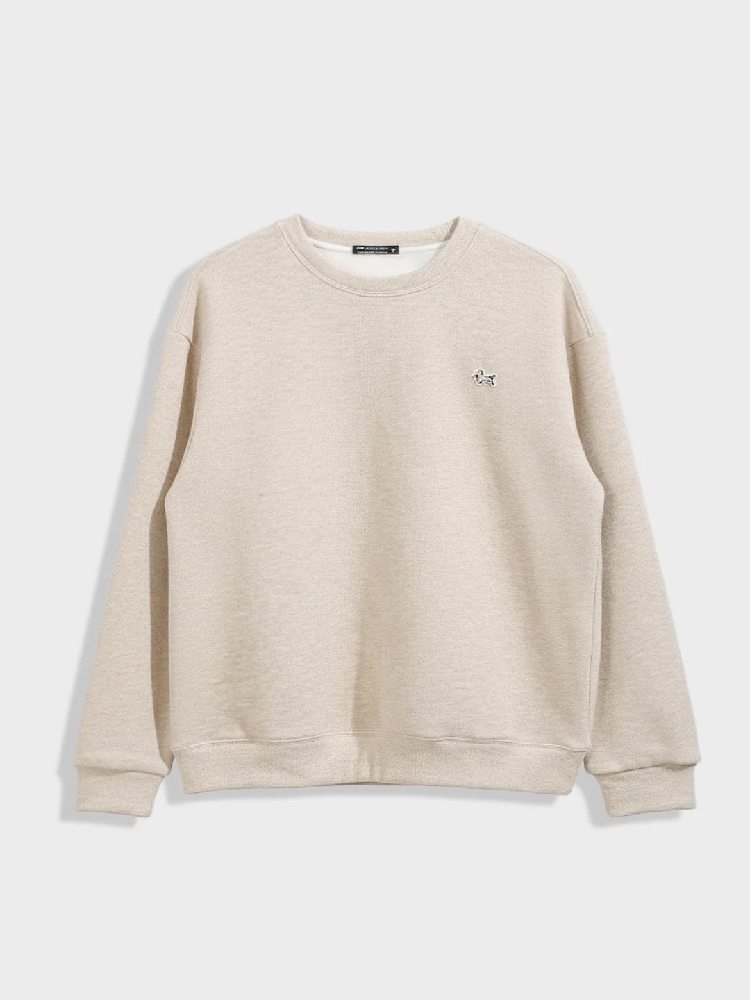 Men's Beige Relaxed Fit Embroided Casual Sweatshirt - Image 3