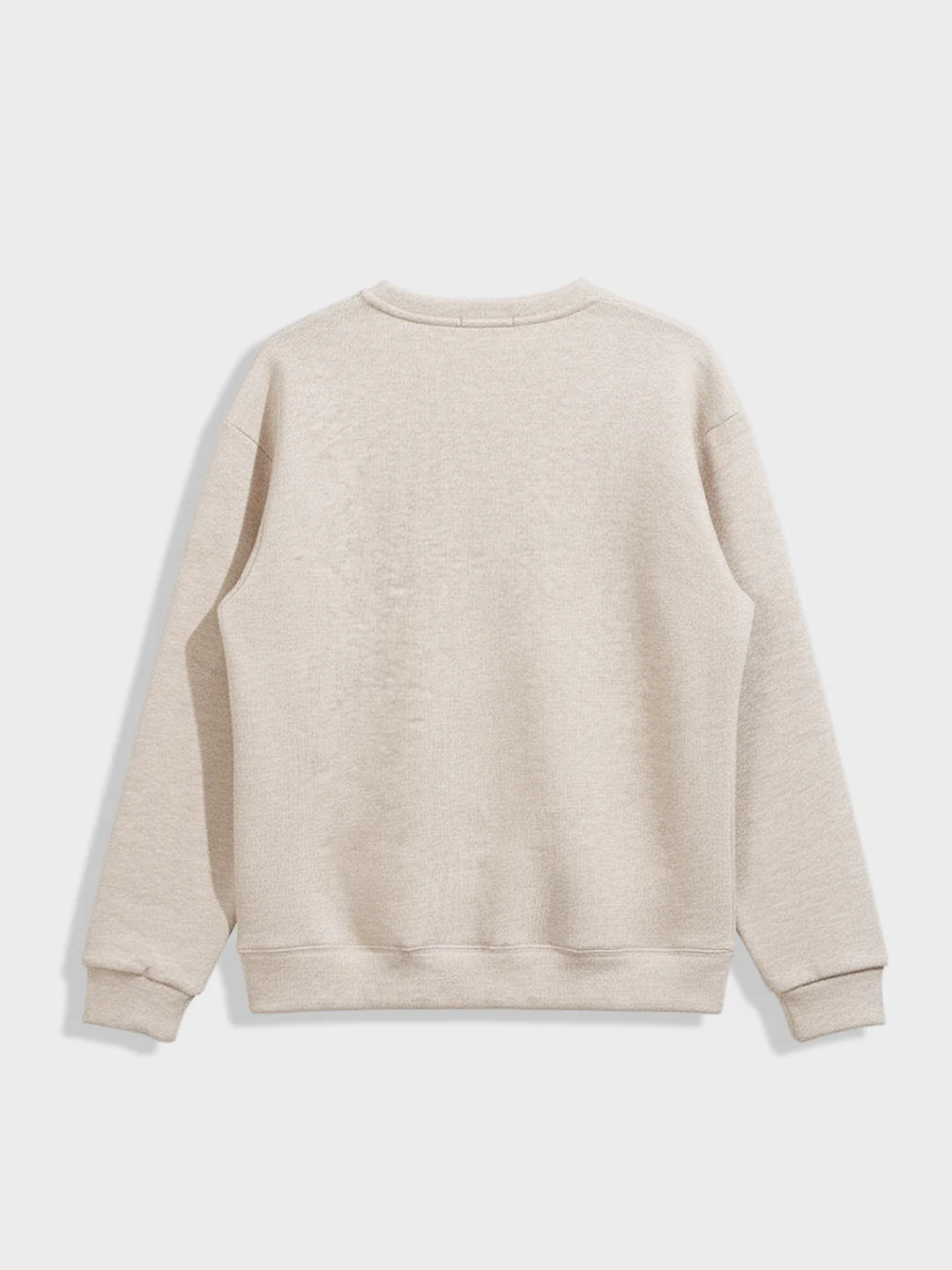 Men's Beige Relaxed Fit Embroided Casual Sweatshirt - Image 4