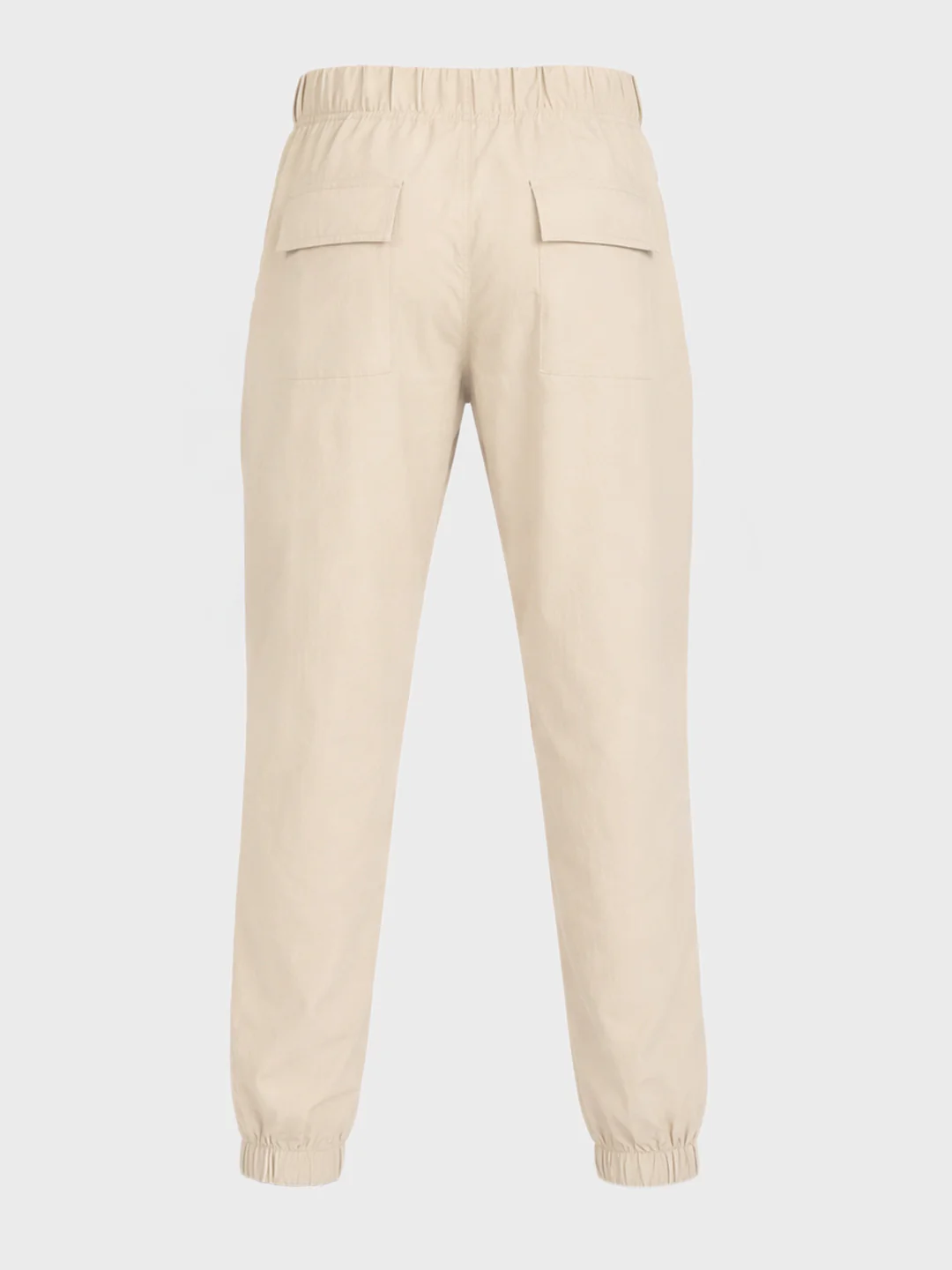 Men's Beige Relaxed Fit Solid Utility Cargo - Image 5