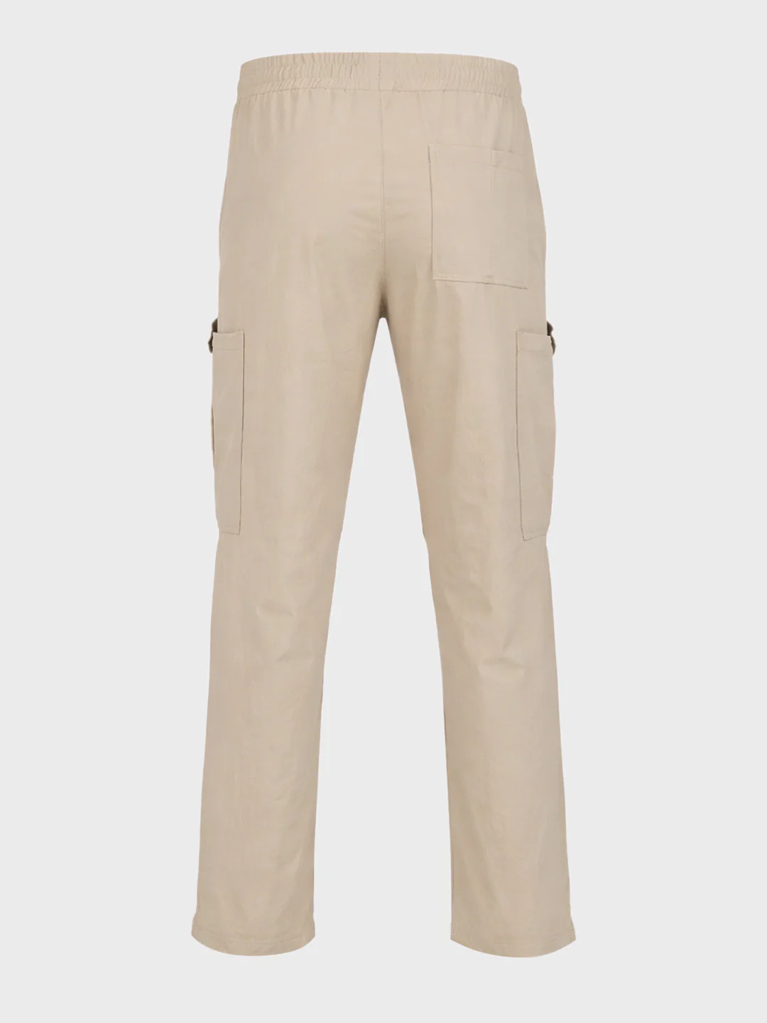 Men's Beige Relaxed Fit Solid Utility Cargo - Image 5
