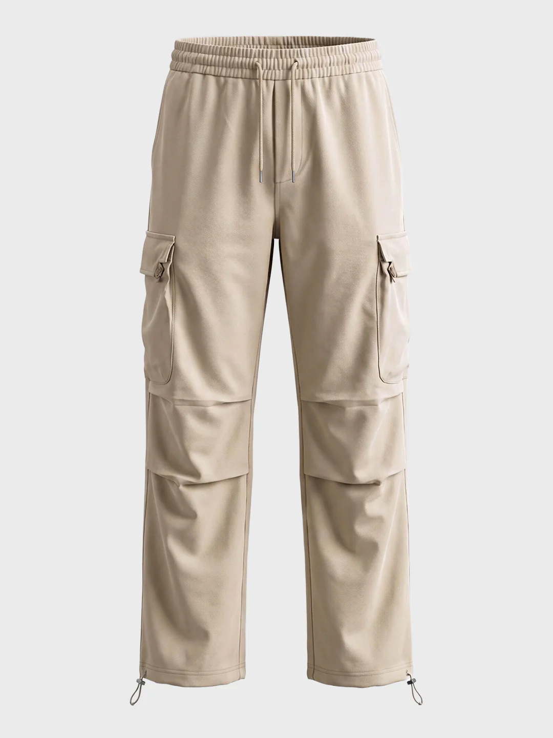 Men's Beige Relaxed Fit Solid Utility Cargo - Image 6