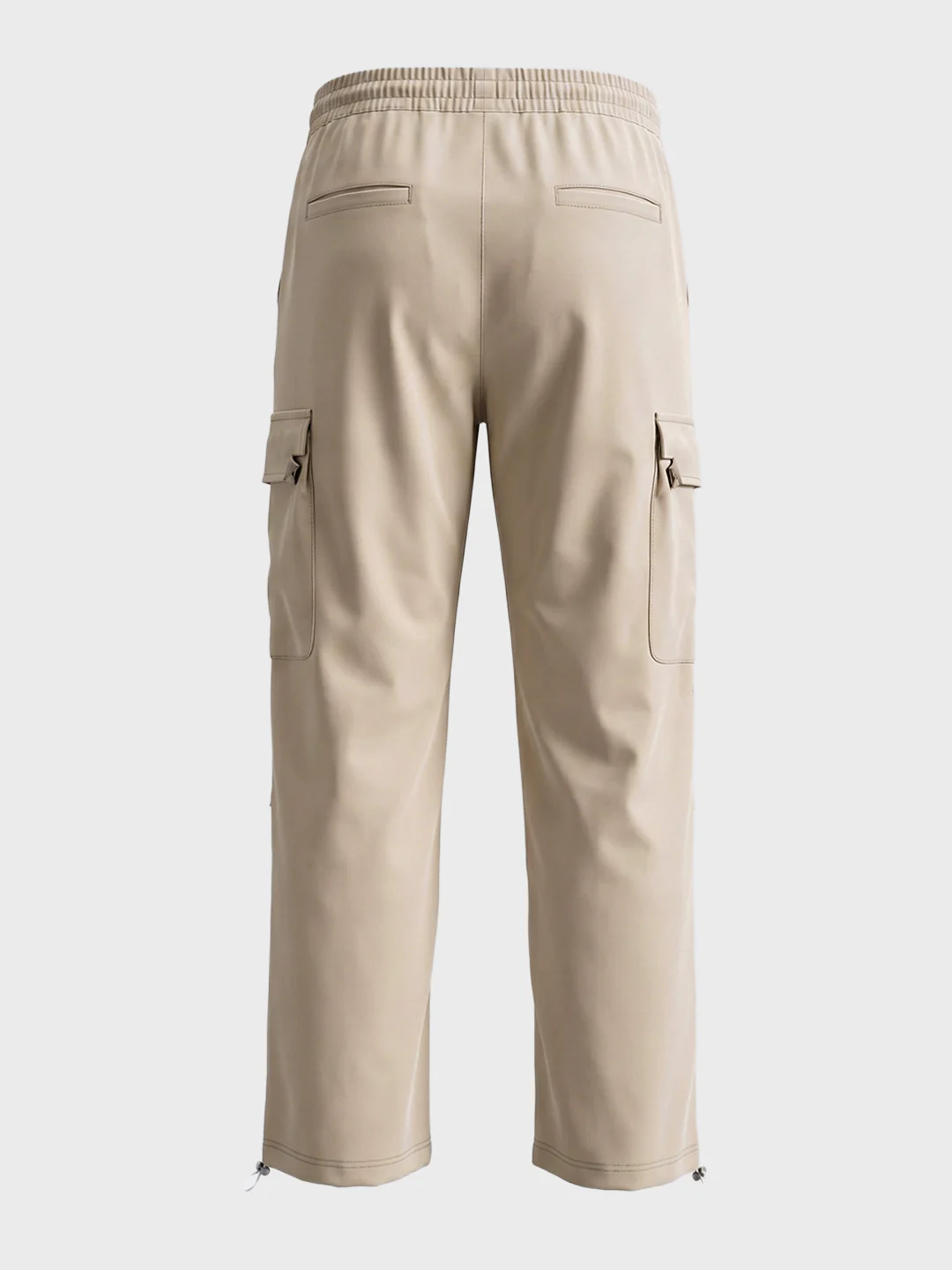 Men's Beige Relaxed Fit Solid Utility Cargo - Image 7