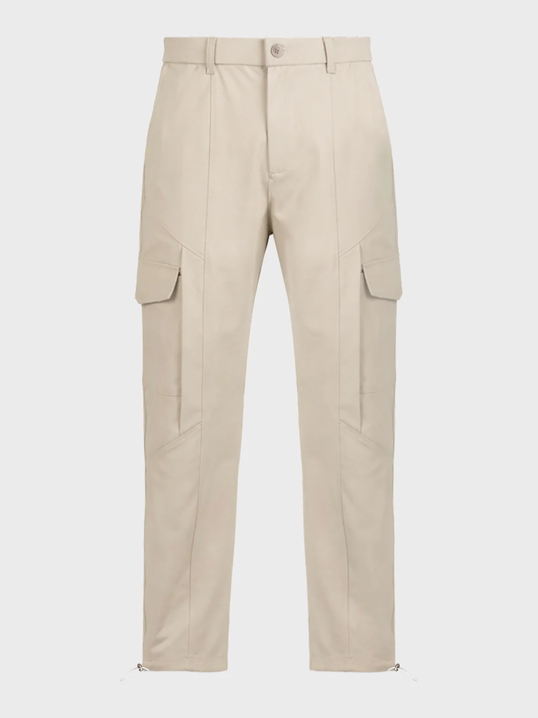 Men's Beige Relaxed Fit Solid Utility Cargo - Image 6