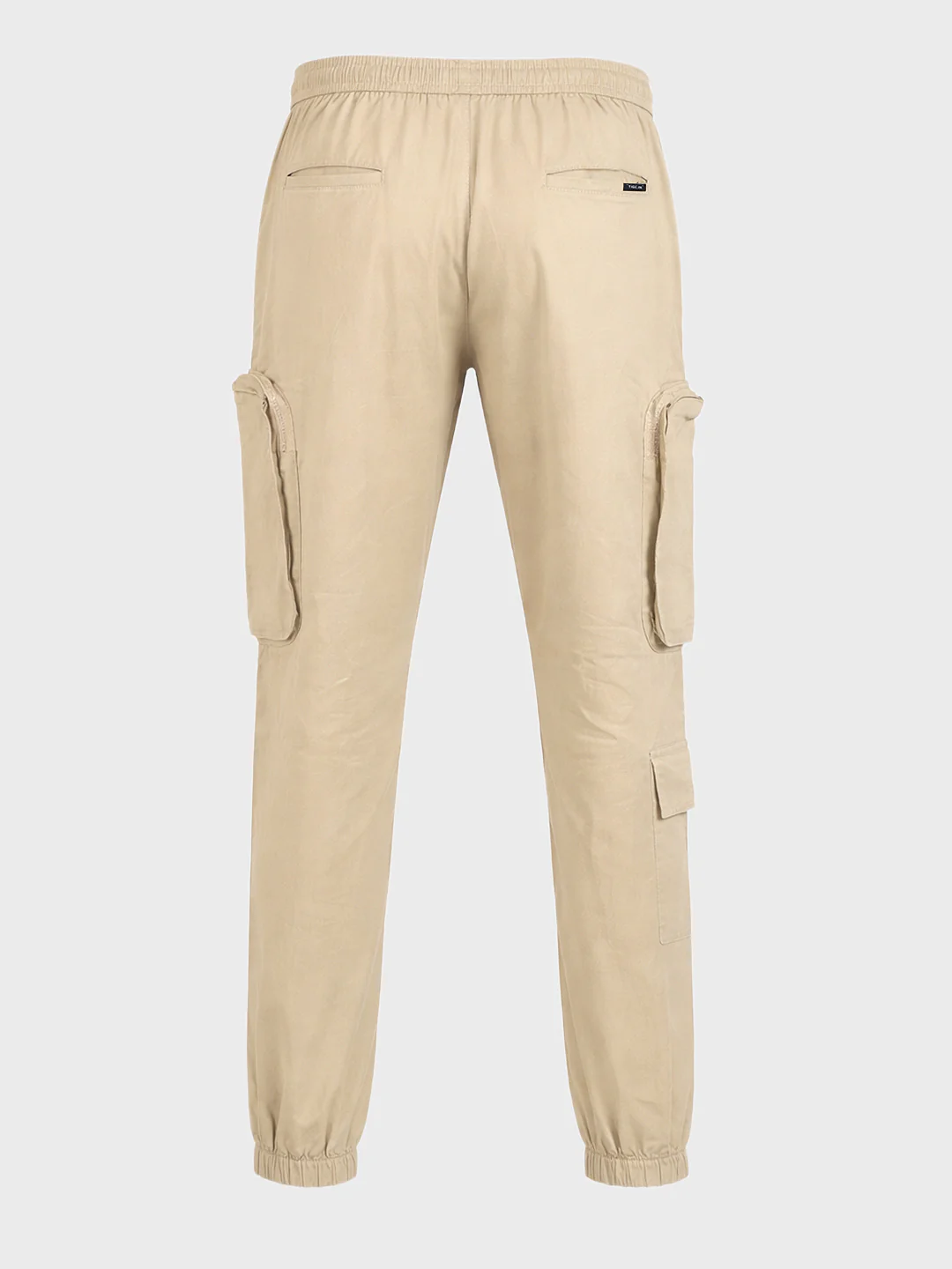 Men's Beige Relaxed Fit Solid Utility Cargo - Image 7