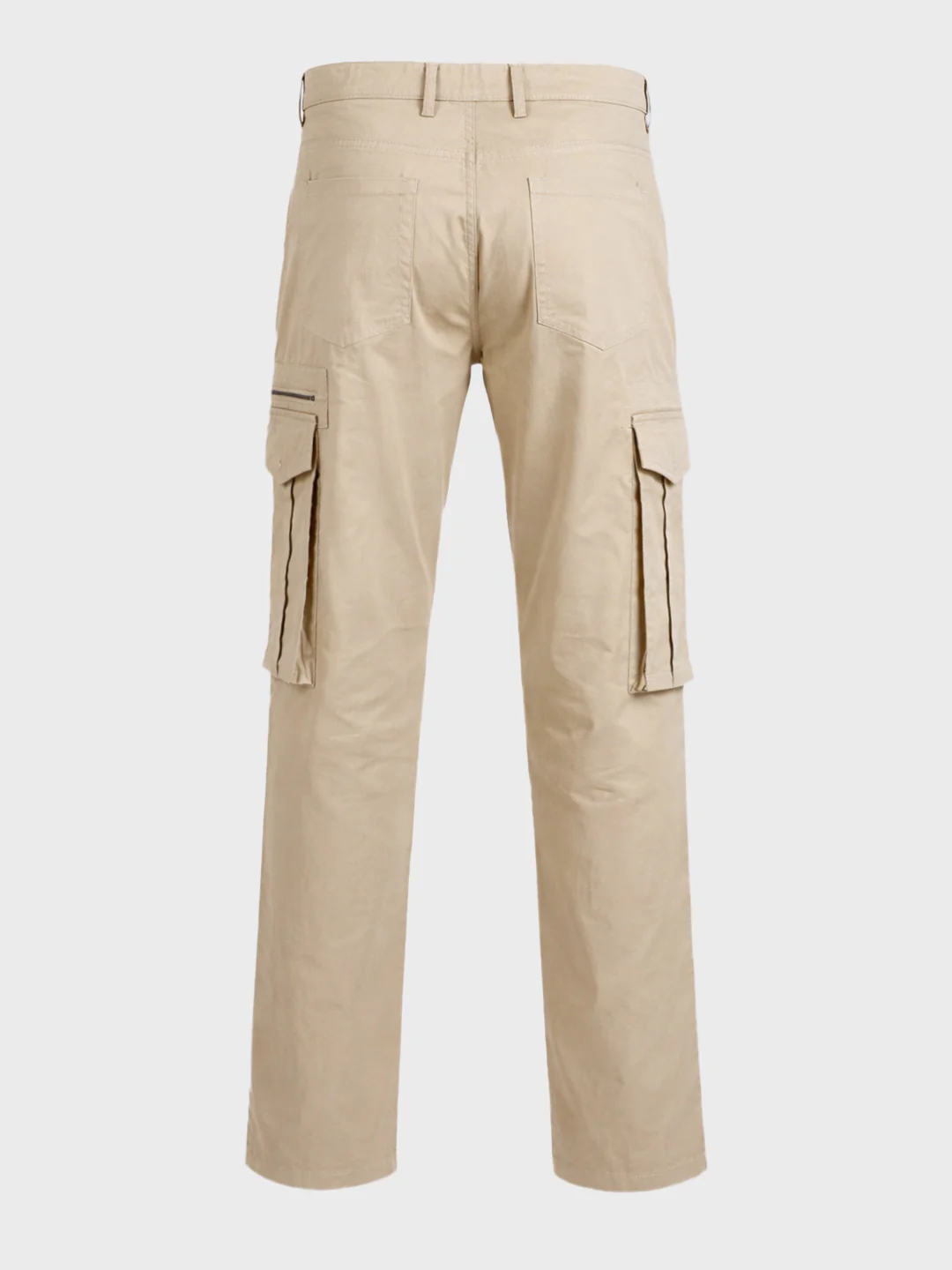 Men's Beige Relaxed Fit Solid Utility Cargo - Image 7