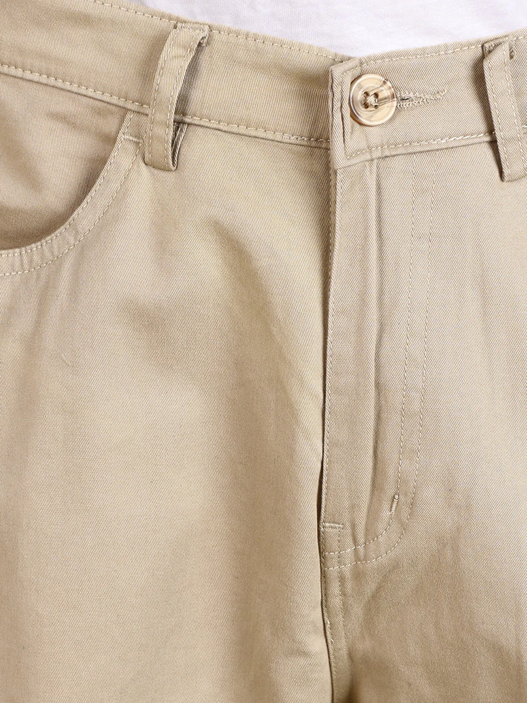 Men's Beige Relaxed Fit Solid Utility Cargo - Image 8