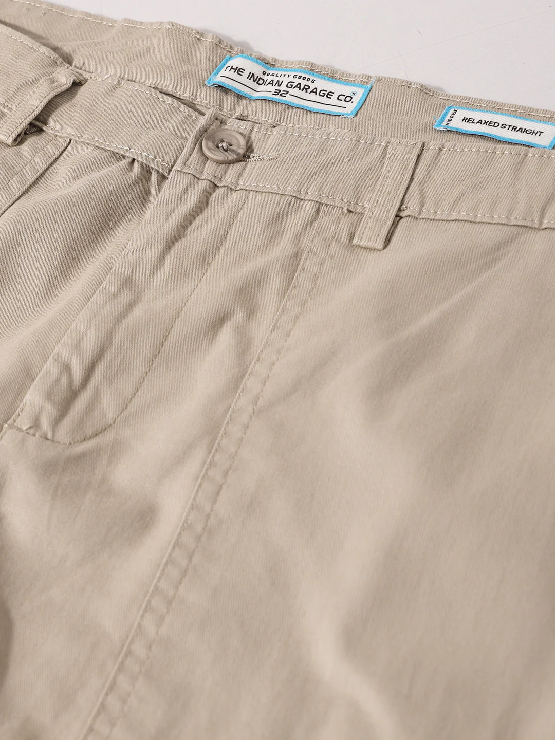Men's Beige Relaxed Fit Solid Utility Cargo - Image 6