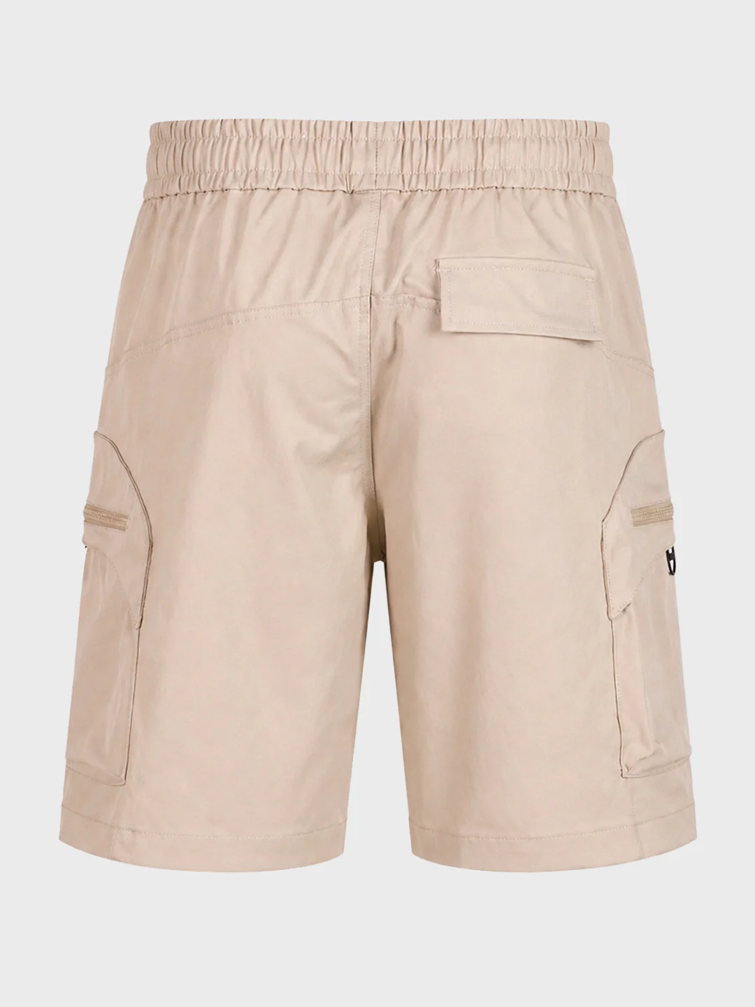 Men's Beige Relaxed Fit Solid Utility Shorts - Image 8