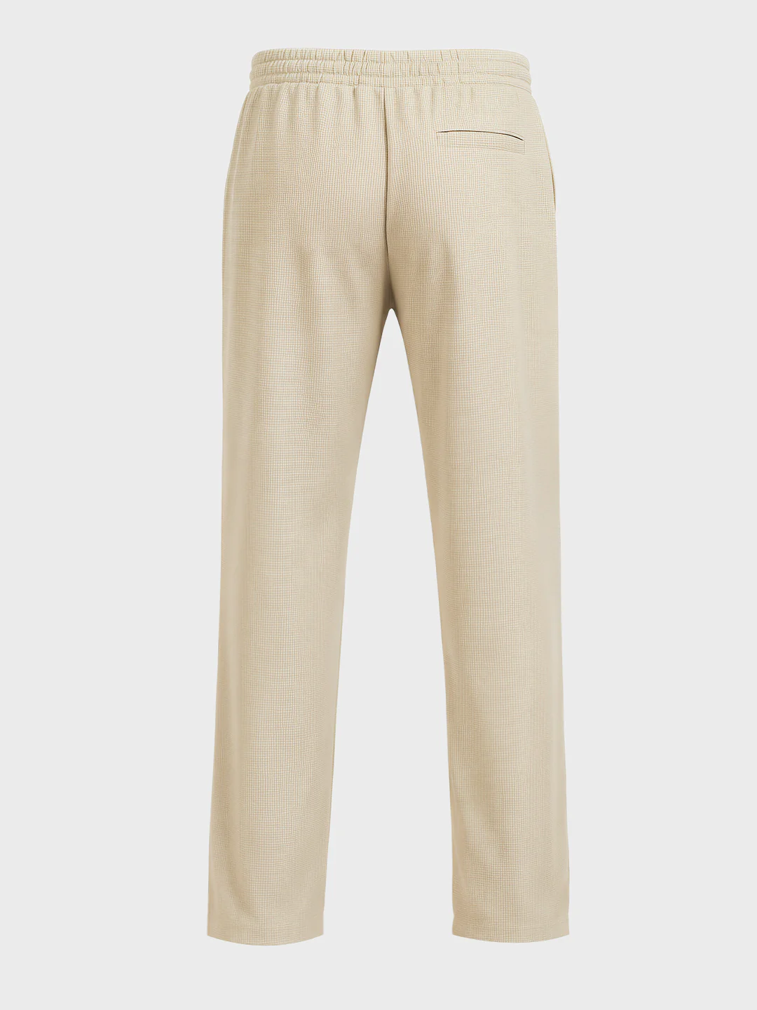 Men's Beige Relaxed Fit Textured Utility Trousers - Image 5