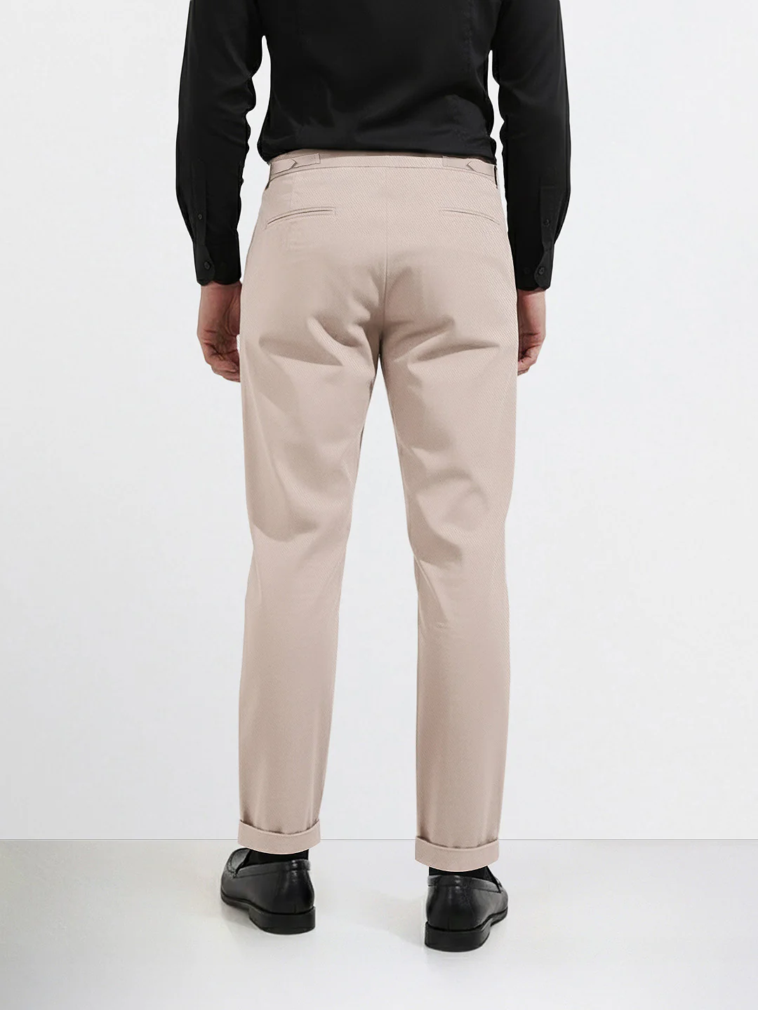 Men's Beige Relaxed Fit Utility Solid Trousers - Image 2