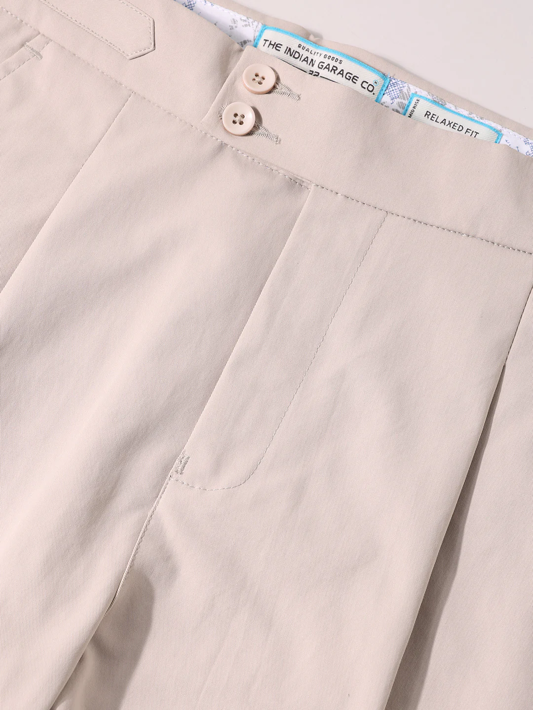 Men's Beige Relaxed Fit Utility Solid Trousers - Image 6