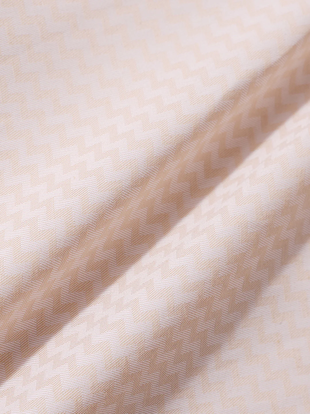 Men's Beige Slim Fit Geometric Print Formal Shirt - Image 7
