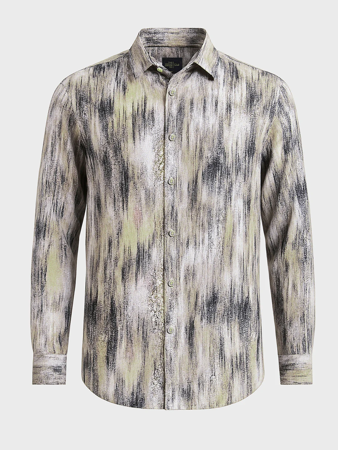 Men's Beige Slim Fit Party Wear Printed Shirt - Image 4