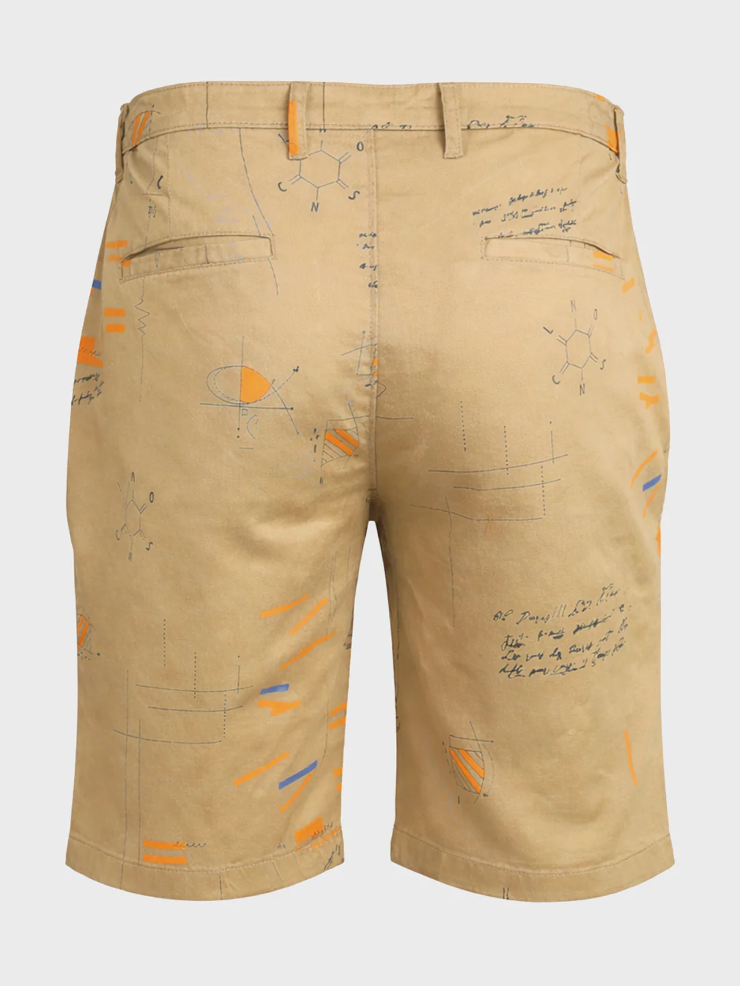 Men's Beige Slim Fit Printed Casual Shorts - Image 6