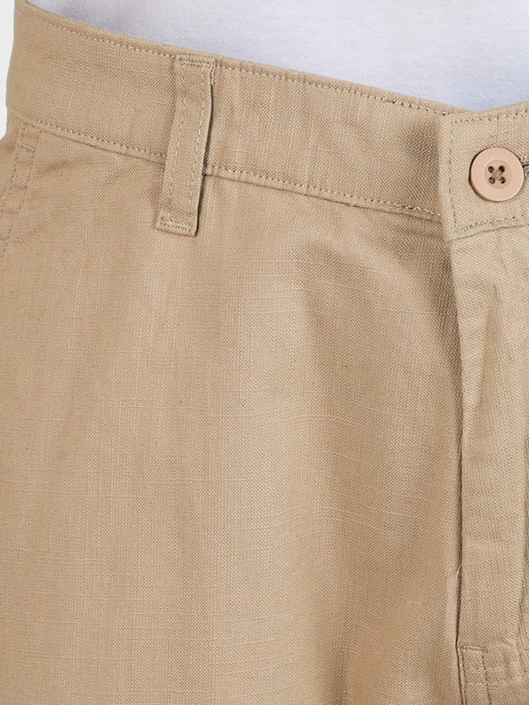 Men's Beige Slim Fit Solid Casual Chinos - Image 8