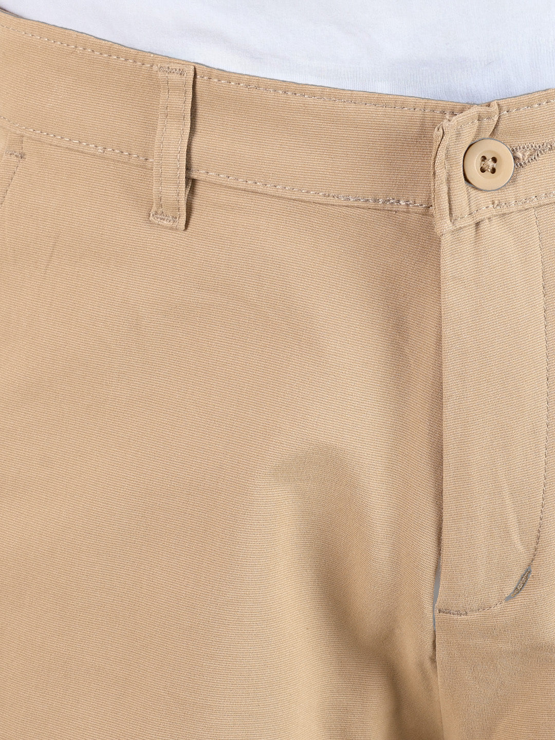 Men's Beige Slim Fit Solid Casual Chinos - Image 8