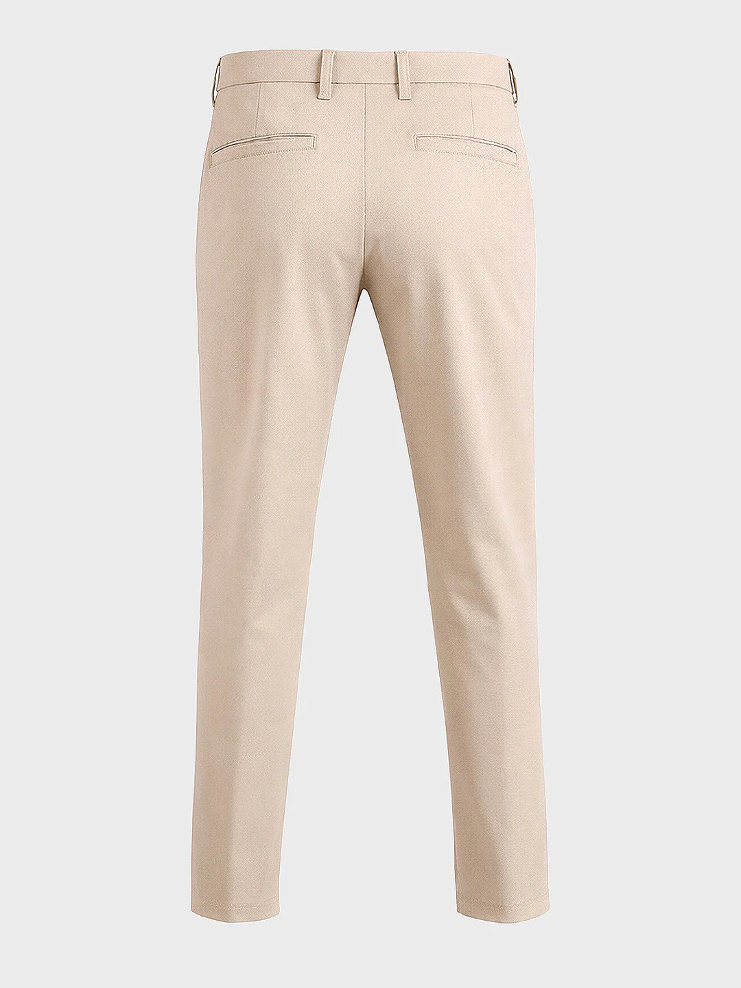 Men's Beige Slim Fit Solid Casual Chinos - Image 6