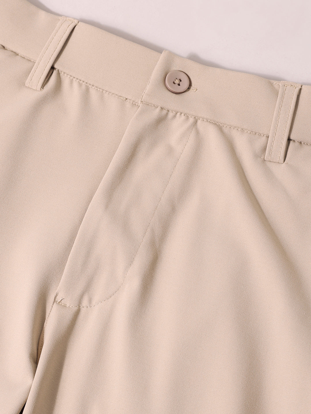 Men's Beige Slim Fit Solid Casual Chinos - Image 7