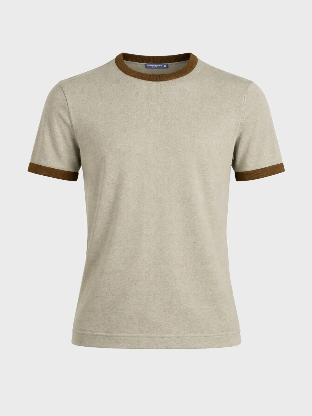 Men's Beige Slim Fit Solid Casual T-Shirt - Image 6