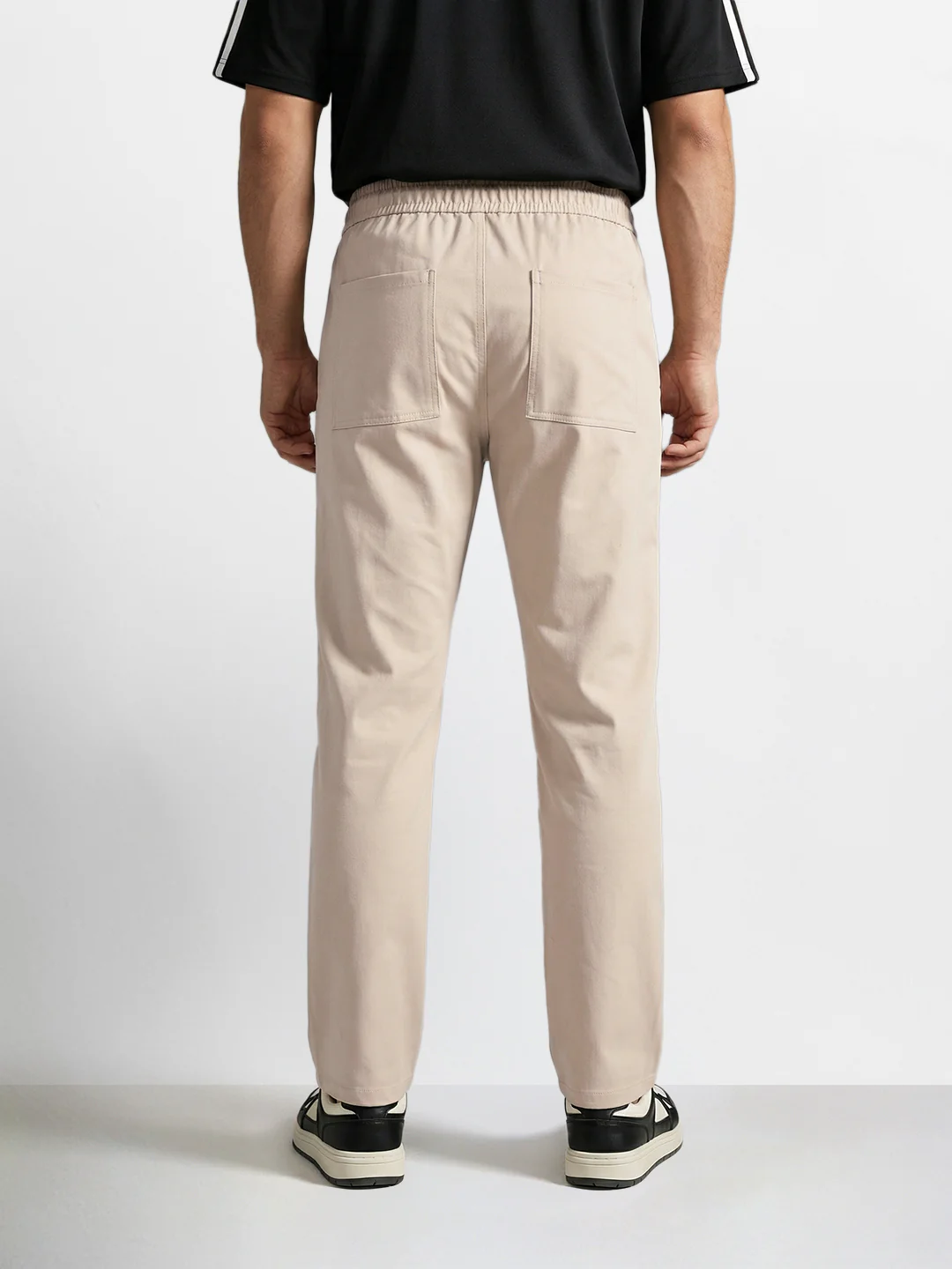 Men's Beige Slim Fit Solid Utility Cargo - Image 4
