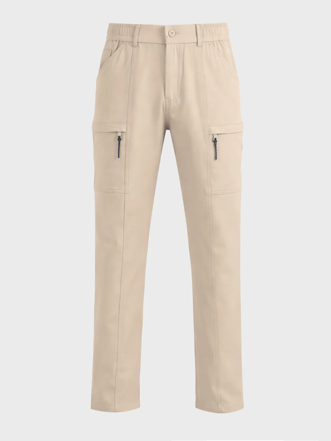 Men's Beige Slim Fit Solid Utility Cargo - Image 6