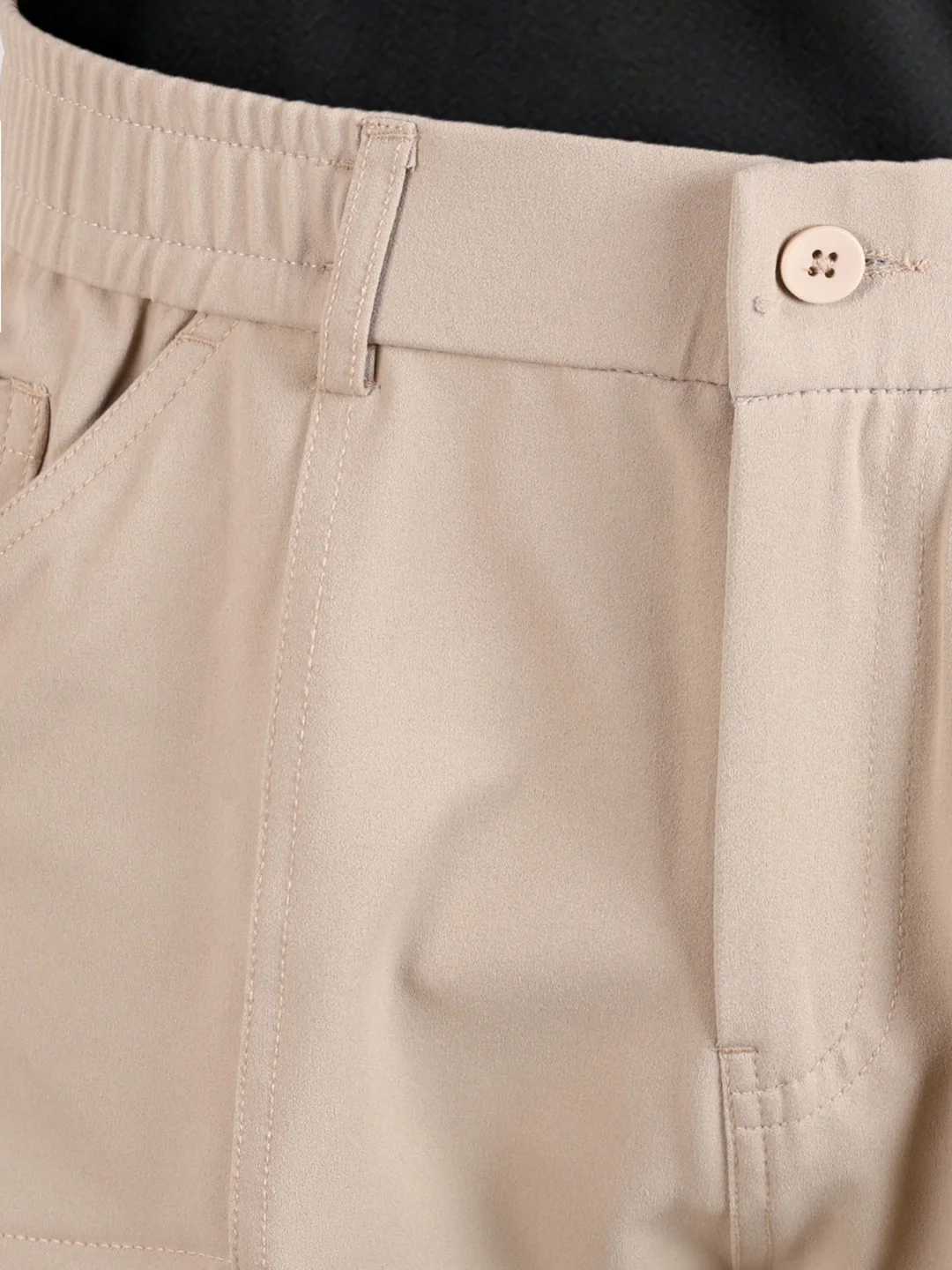 Men's Beige Slim Fit Solid Utility Cargo - Image 8