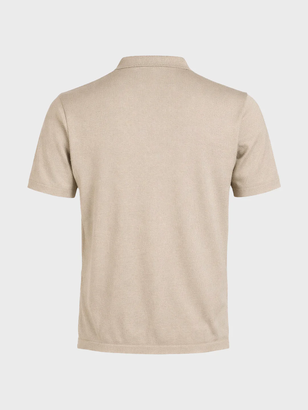 Men's Beige Slim Fit Striped Flat Knit T-Shirt - Image 6