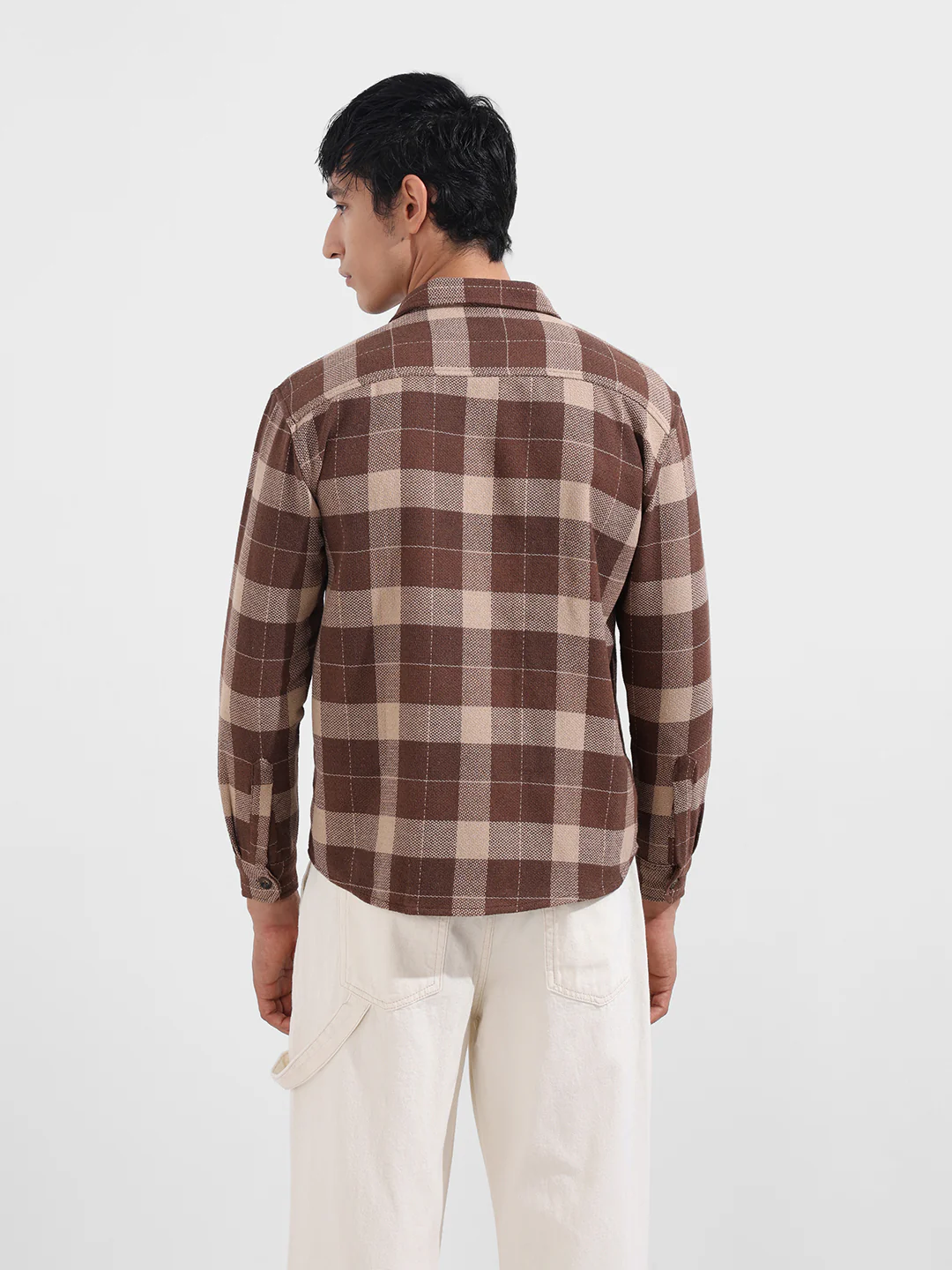Men's Gold Relaxed Fit Casual Checkered Shirt - Image 6