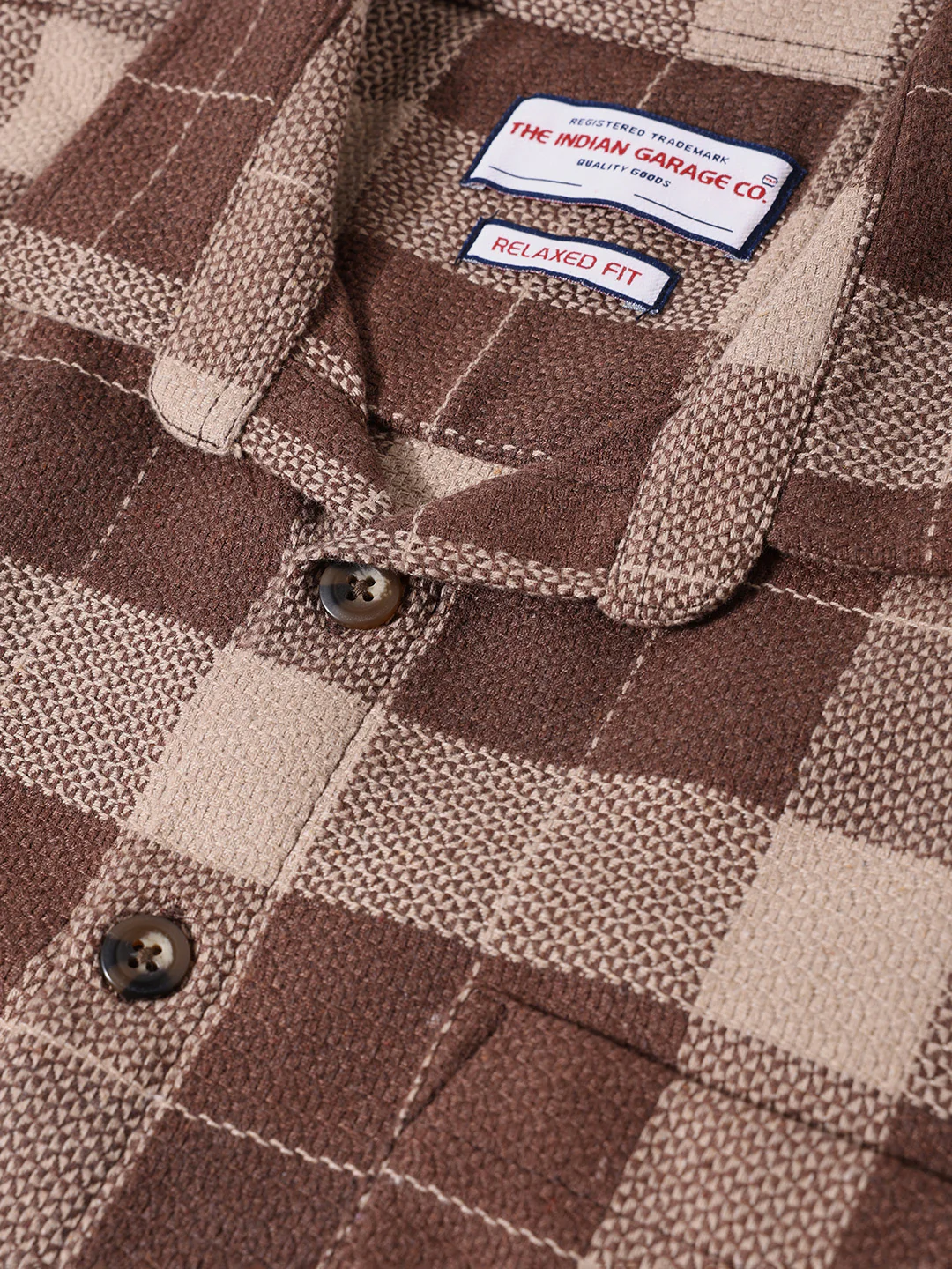 Men's Gold Relaxed Fit Casual Checkered Shirt - Image 7