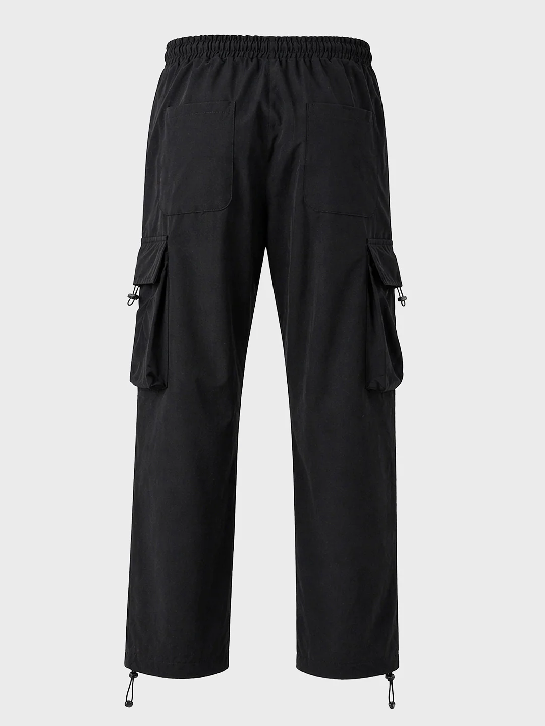 Men's Black Baggy Fit Solid Utility Cargo - Image 7