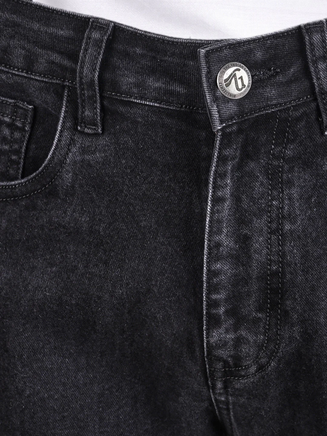 Men's Black Bootcut Fit Solid Casual Jeans - Image 8