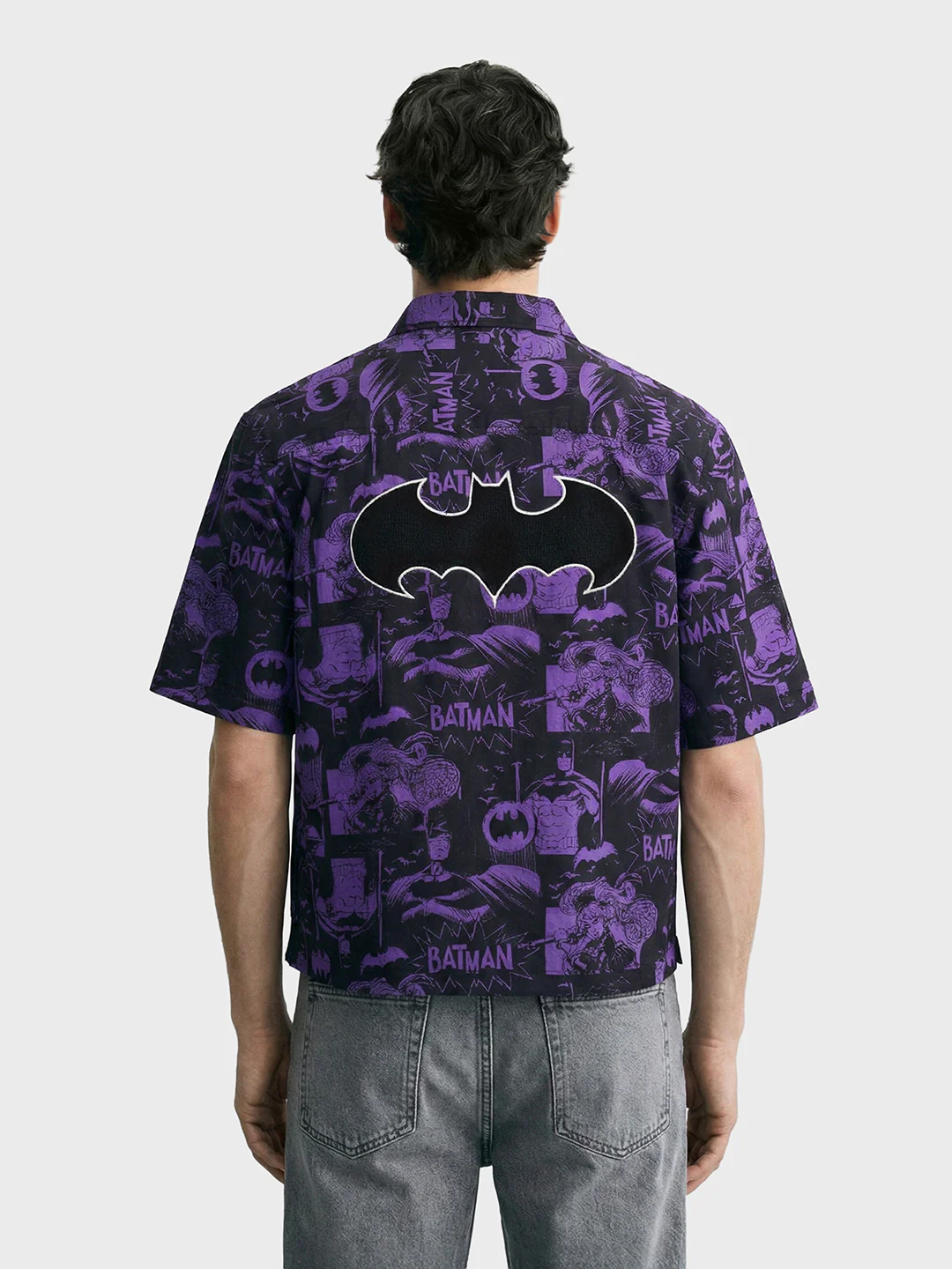 Men's Black Boxy Fit  Batman Character Shirt - Image 2