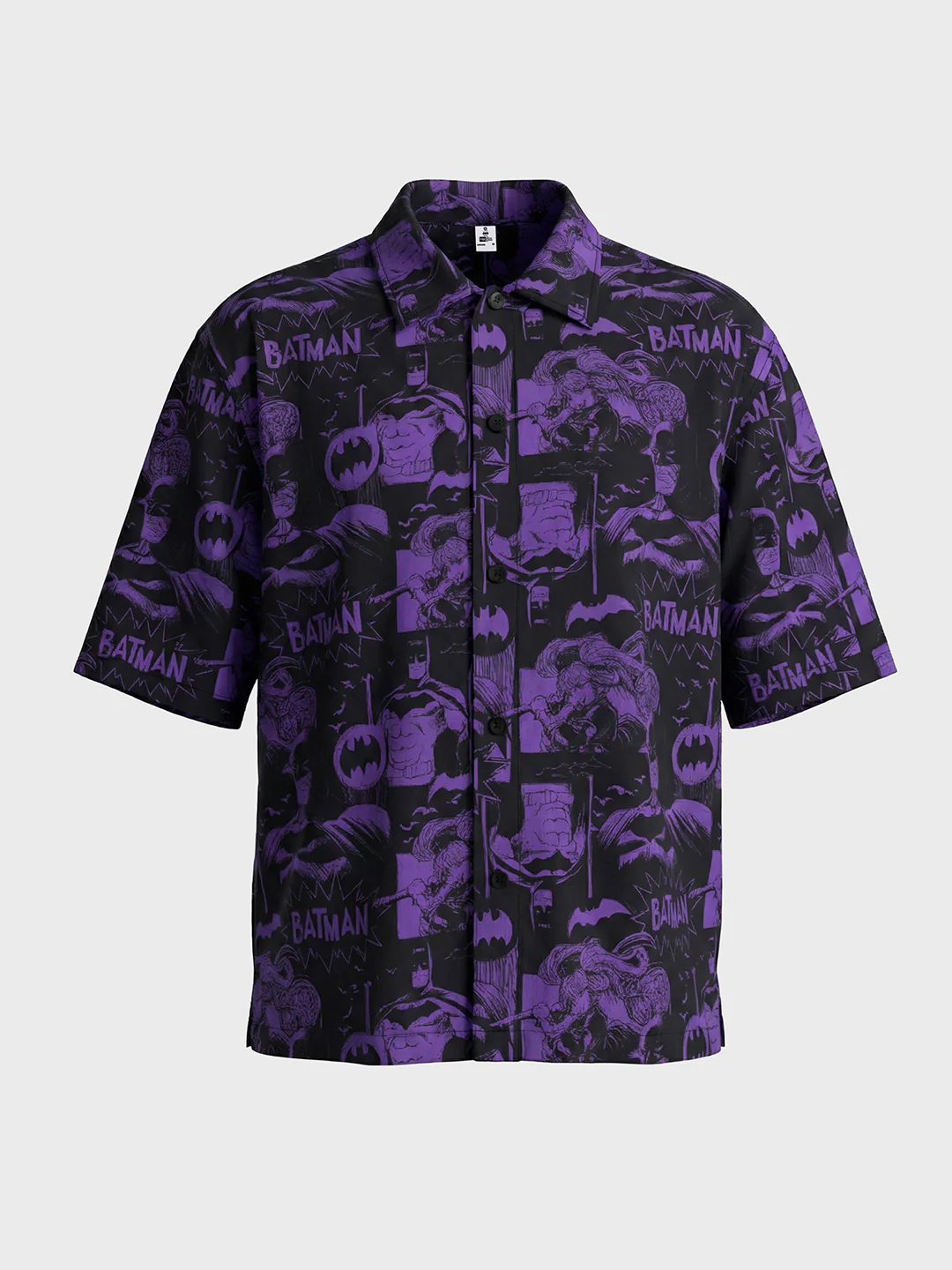 Men's Black Boxy Fit  Batman Character Shirt - Image 3