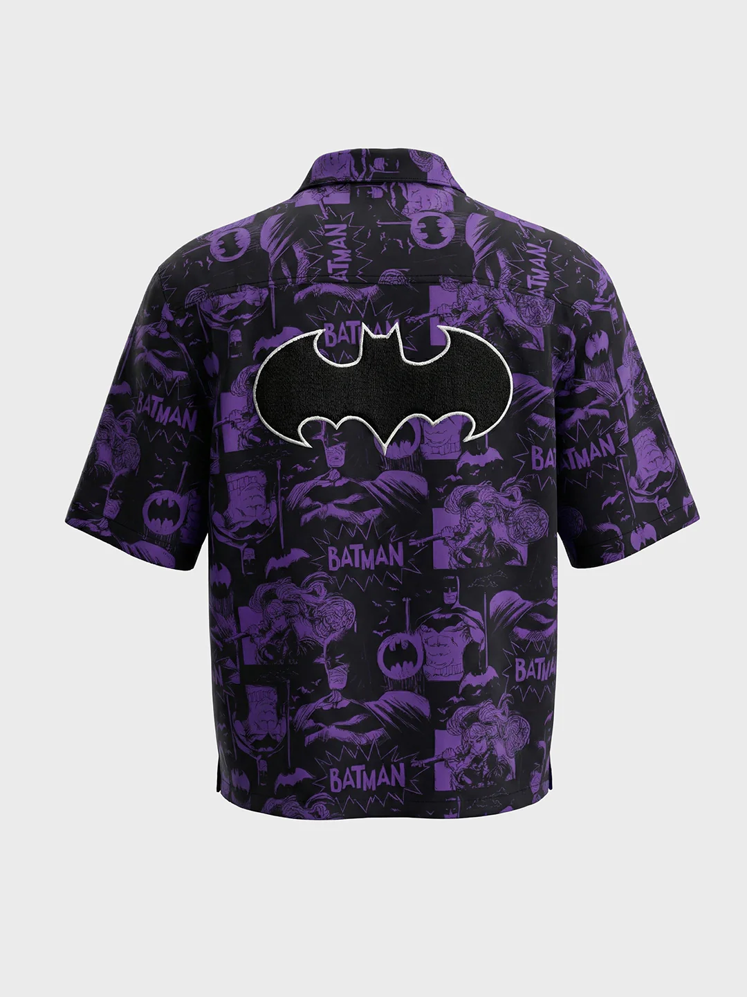 Men's Black Boxy Fit  Batman Character Shirt - Image 4