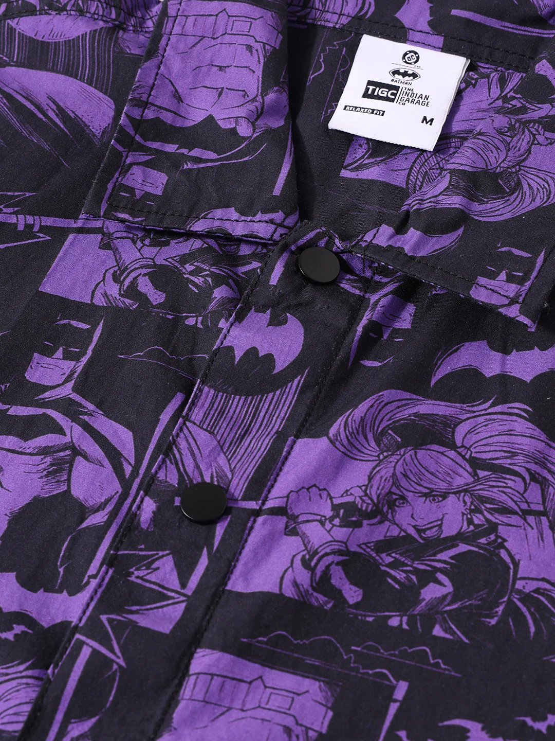 Men's Black Boxy Fit  Batman Character Shirt - Image 5