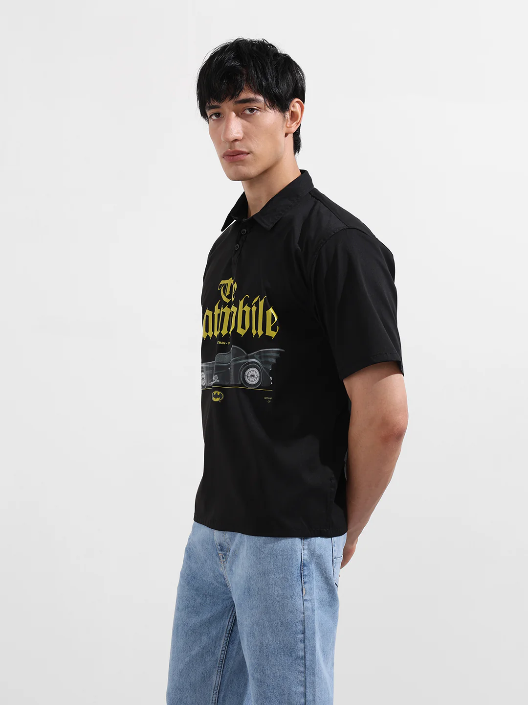 Men's Black Boxy Fit Batman Character Shirt - Image 3