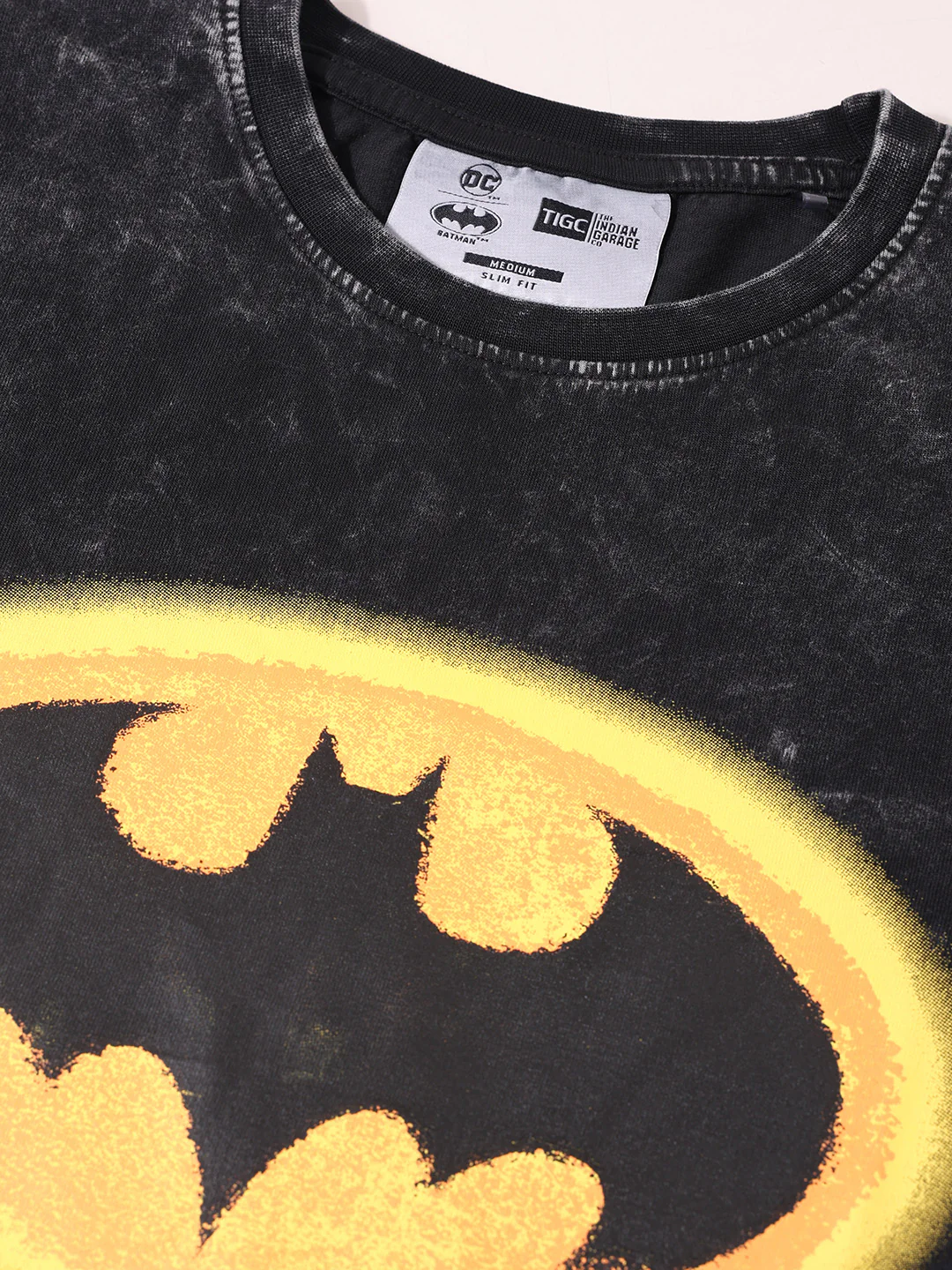 Men's Black Boxy Fit  Batman Character T-Shirt - Image 3