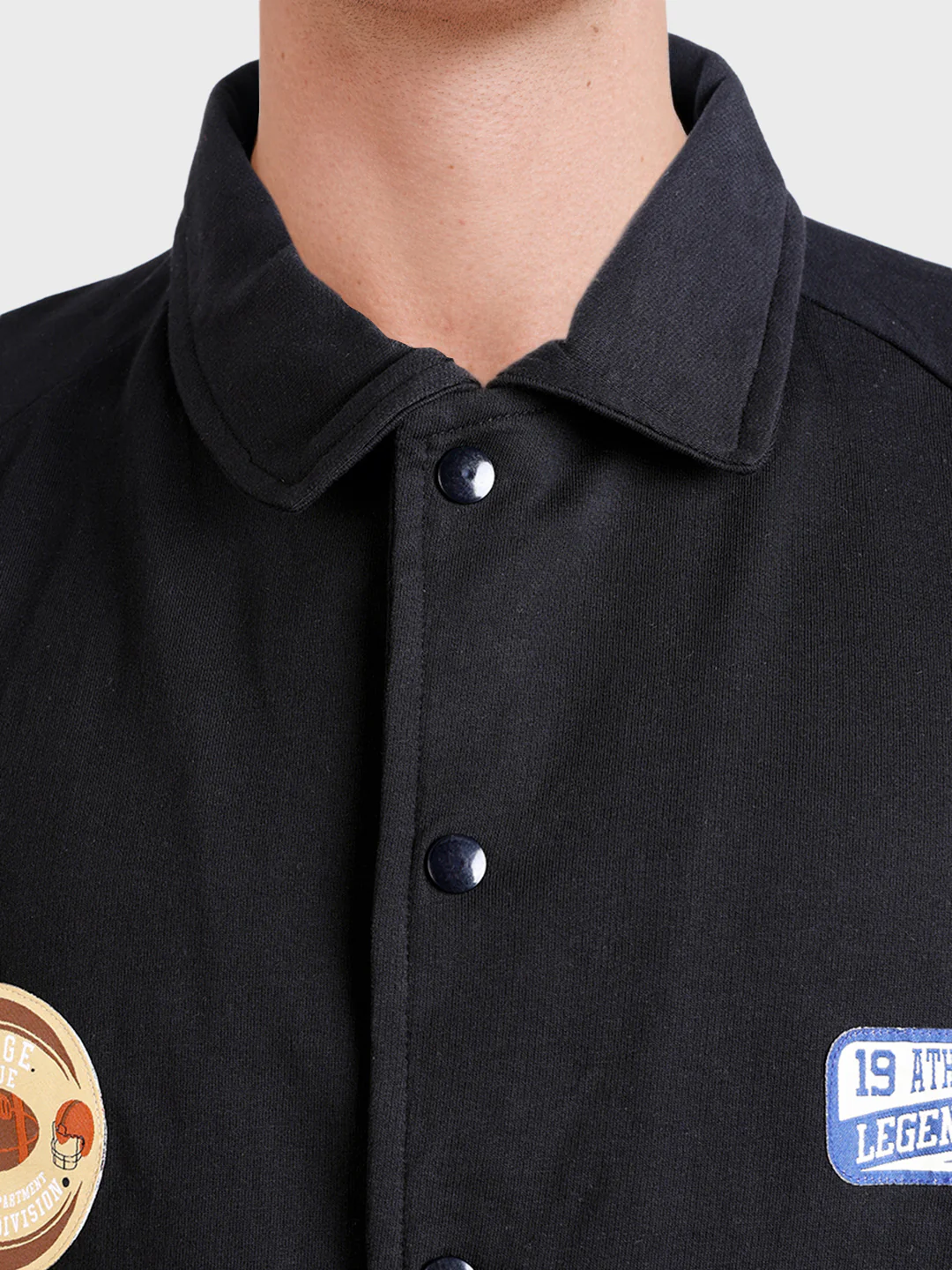 Men's Black Boxy Fit Embroided Casual Shirt - Image 7