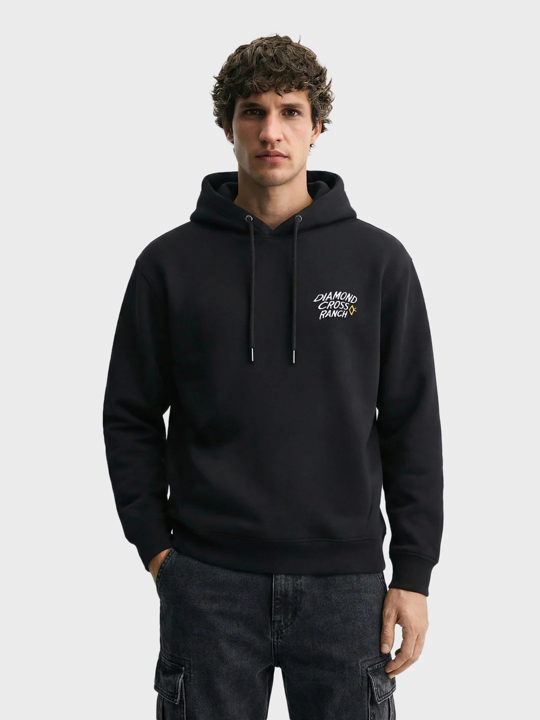 Men's Black Boxy Fit Graphic Printed Casual Sweatshirt - Image 2