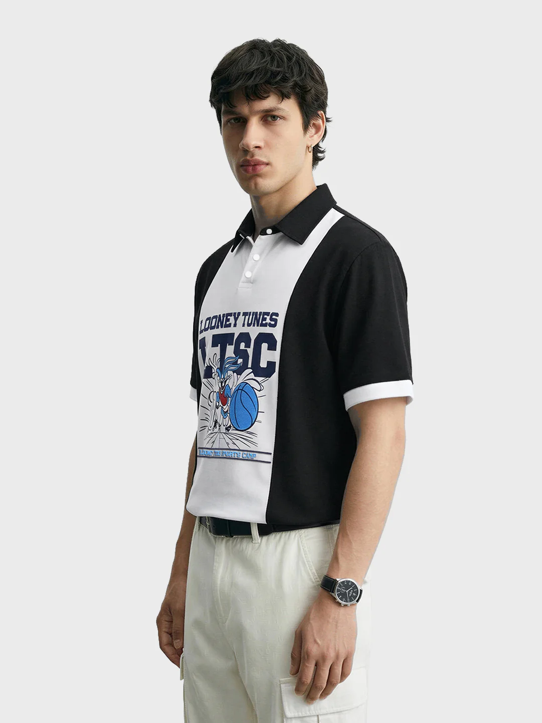 Men's Black Boxy Fit Loony Tune character T-Shirt - Image 3