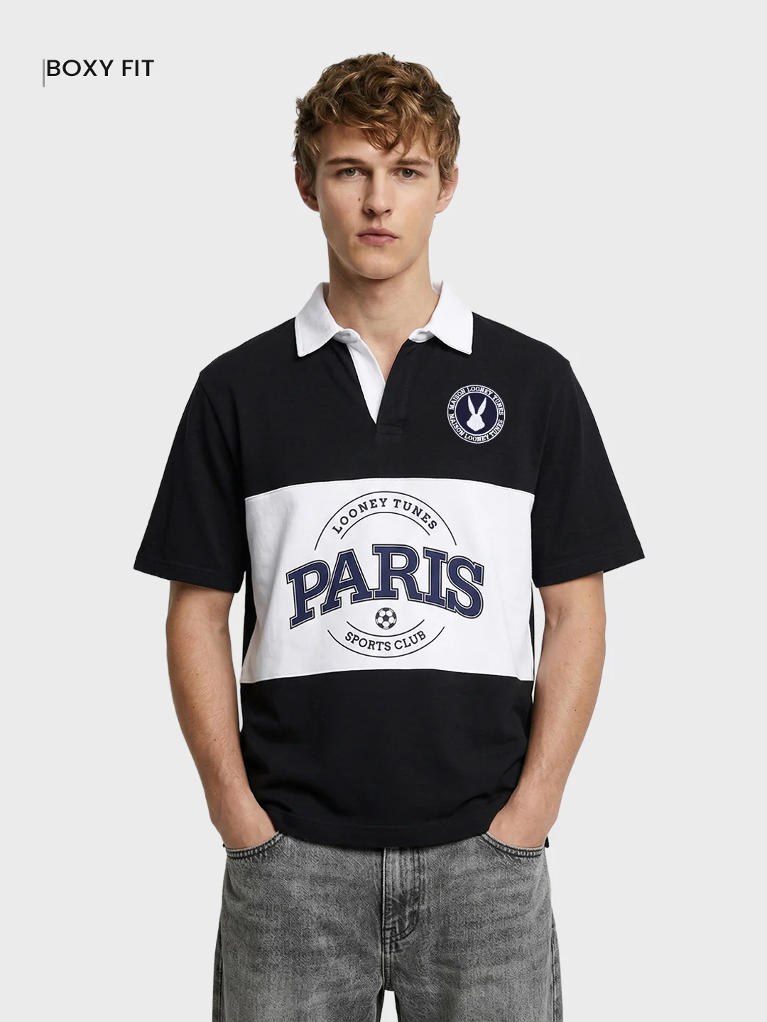 Men's Black Boxy Fit Loony Tune character T-Shirt - Image 3
