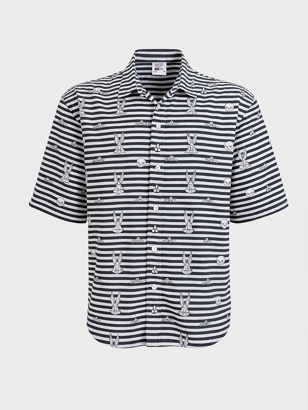 Men's Black Boxy Fit  Loony Tunes Character Shirt - Image 3