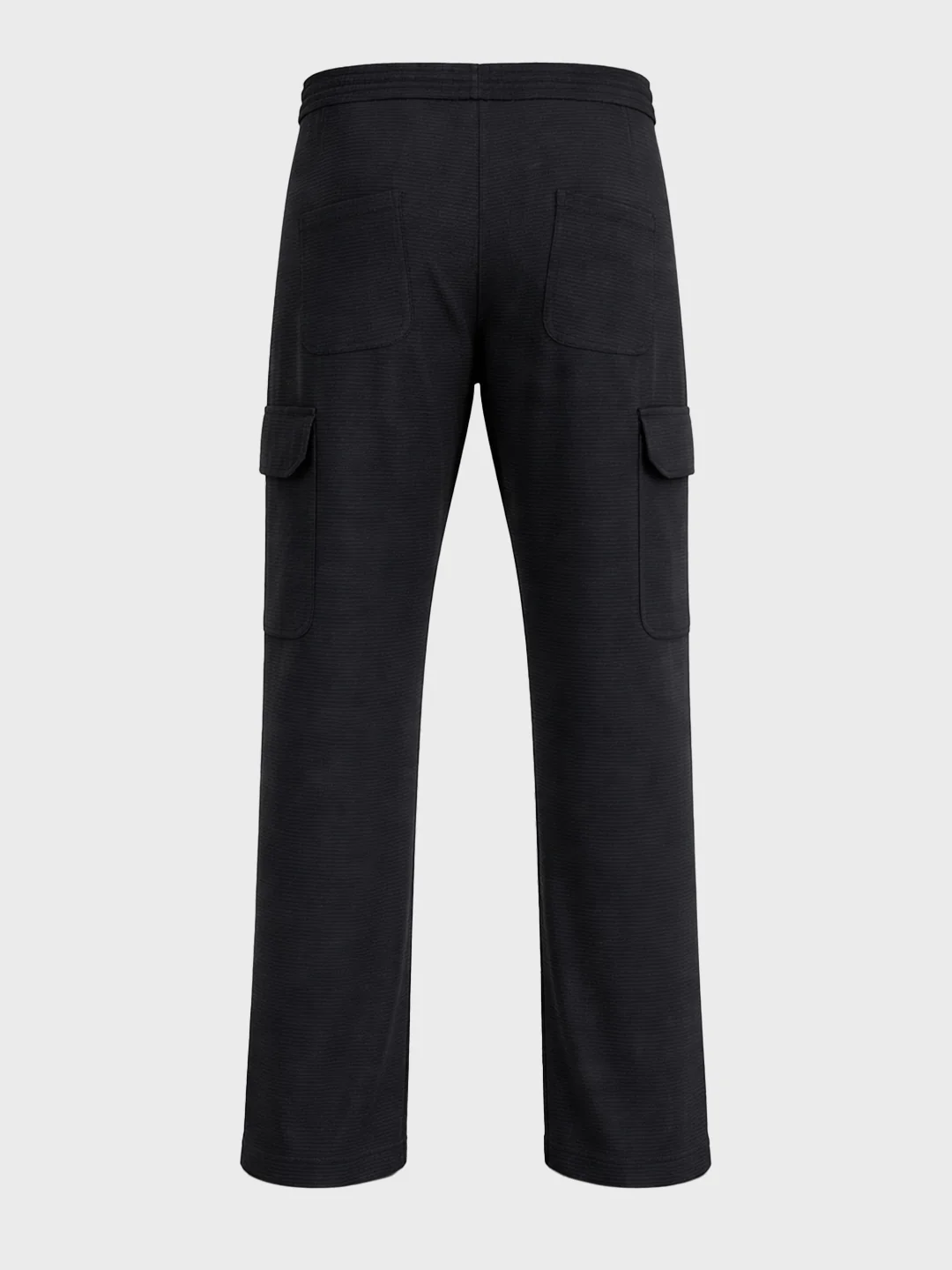 Men's Black Loose Fit Textured Casual Joggers - Image 5