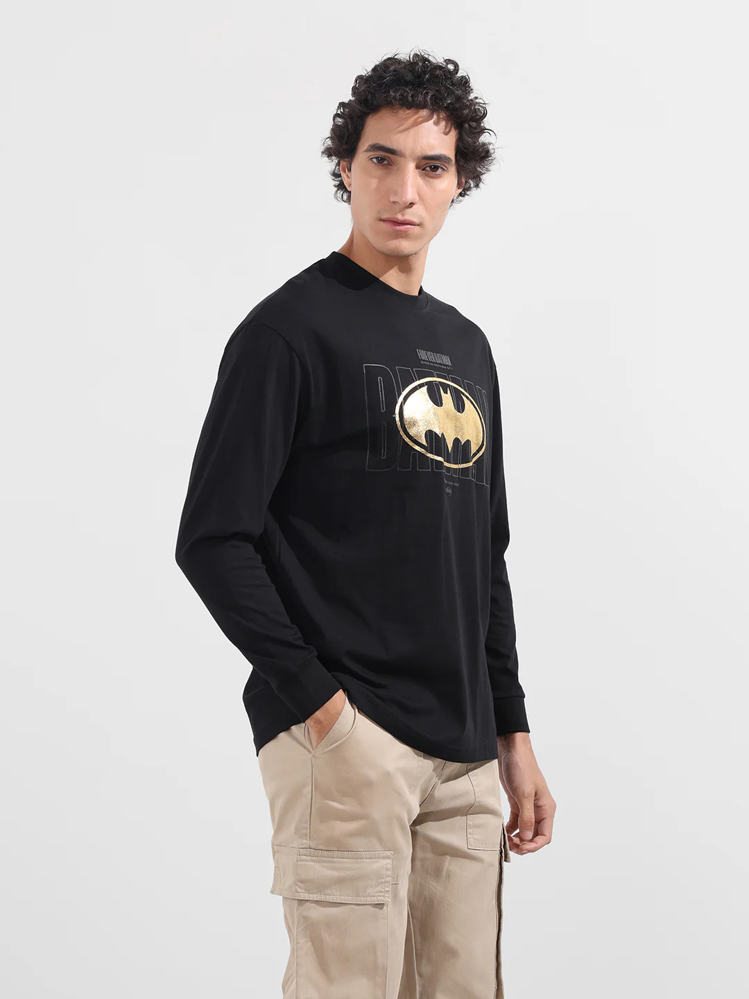 Men's Black Oversized Fit Character Batman Character T-Shirt - Image 3