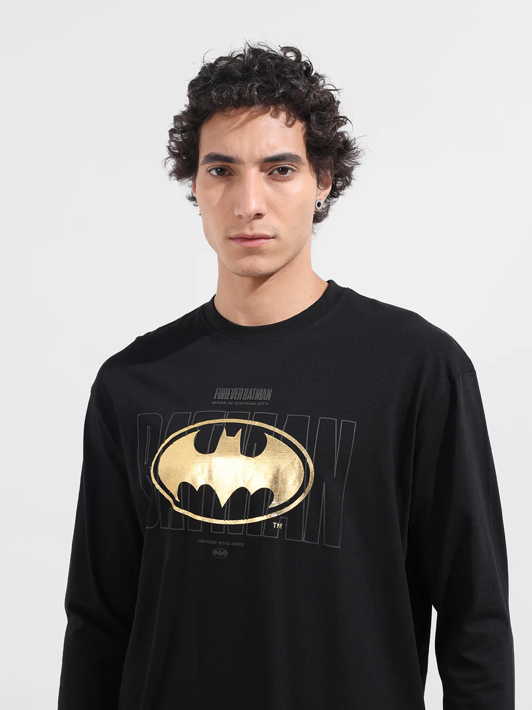 Men's Black Oversized Fit Character Batman Character T-Shirt - Image 4