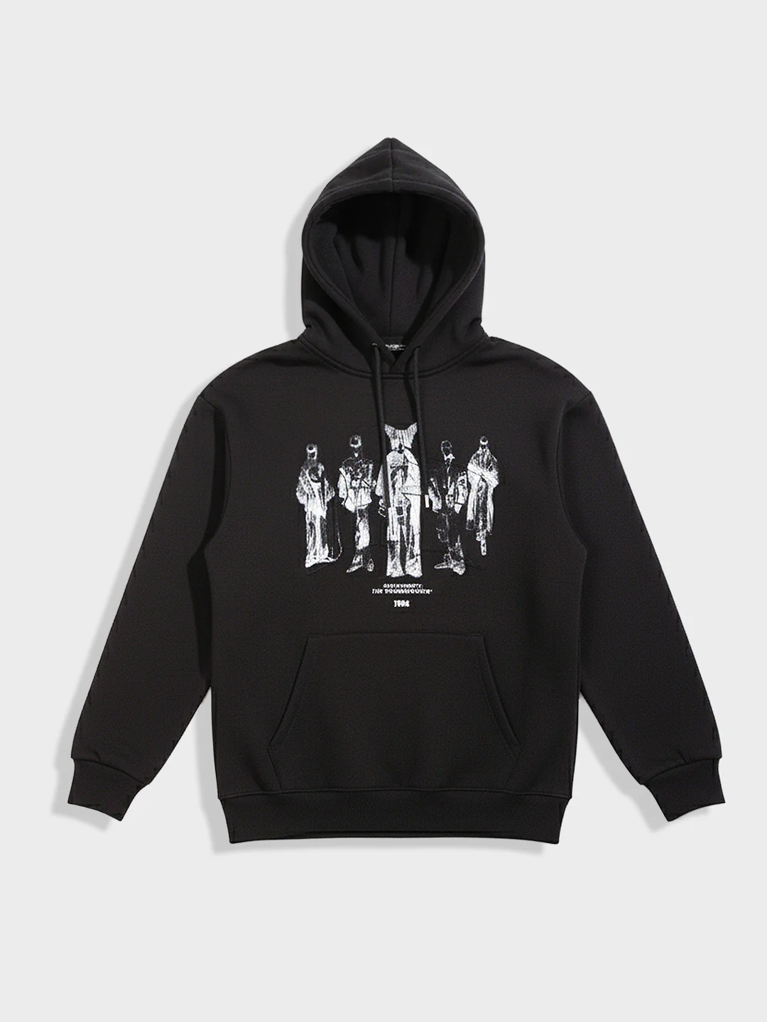 Men's Black Oversized Fit Embroided Casual Sweatshirt - Image 3