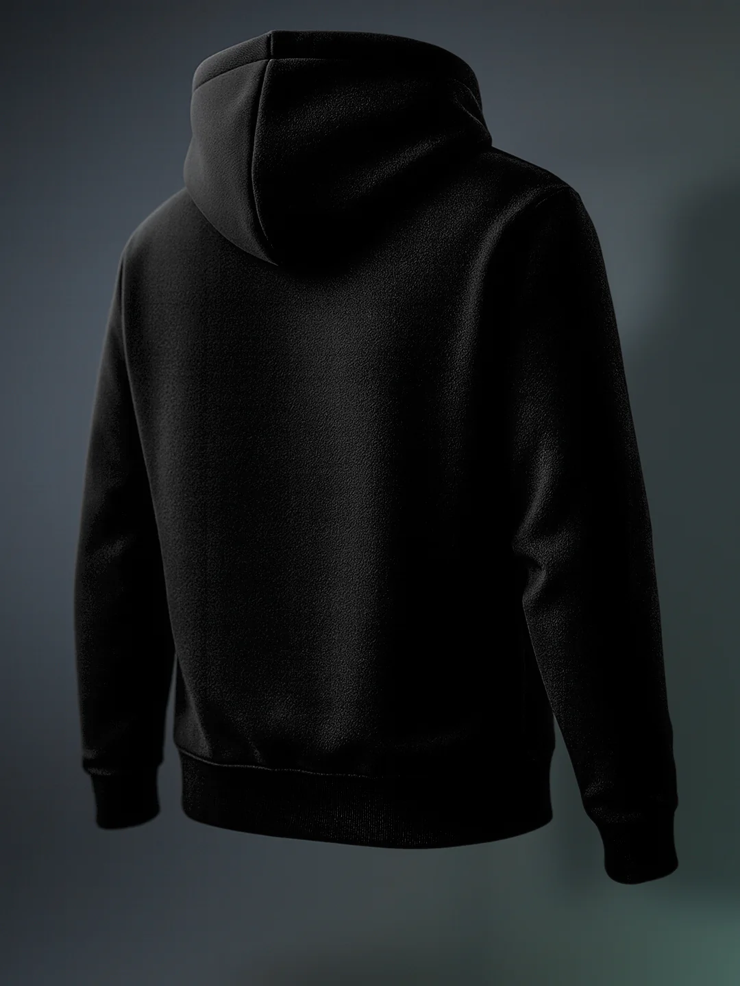 Men's Black Oversized Fit Embroided Casual Sweatshirt - Image 2